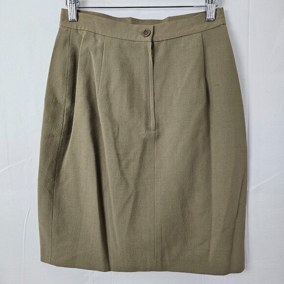 Vintage Calvin Klein Pencil Skirt Womens 6 Beige Wool Blend USA Preppy Boho - Picture 8 of 10